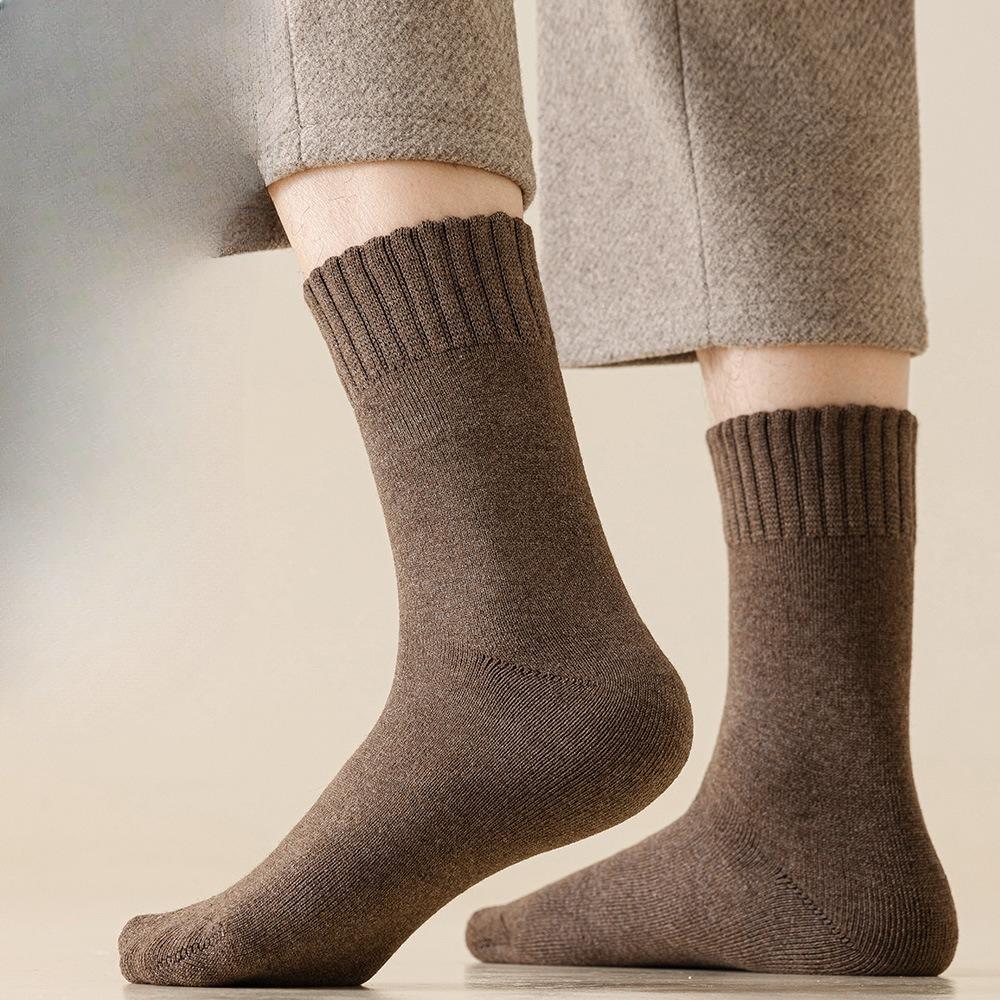 Winter Cold-resistant Cashmere Socks for Men, Winter Thickened and Fleece Warm Mid-calf Socks, Super Thick Snow Socks Mid-calf Socks