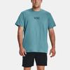 Under Armour Letter Logo Print Crew Neck Sports Tee Men Tops Static-Blue 1376837-400