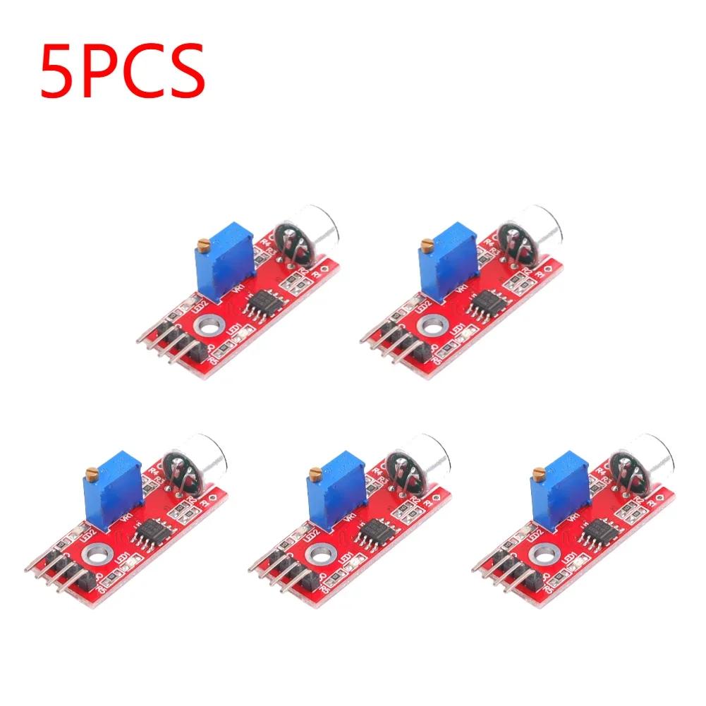 Sound Sensor Detection Module High Sensitivity Sensor Module Signal Output Indication DC 4-6V for Voice Controlled Lights