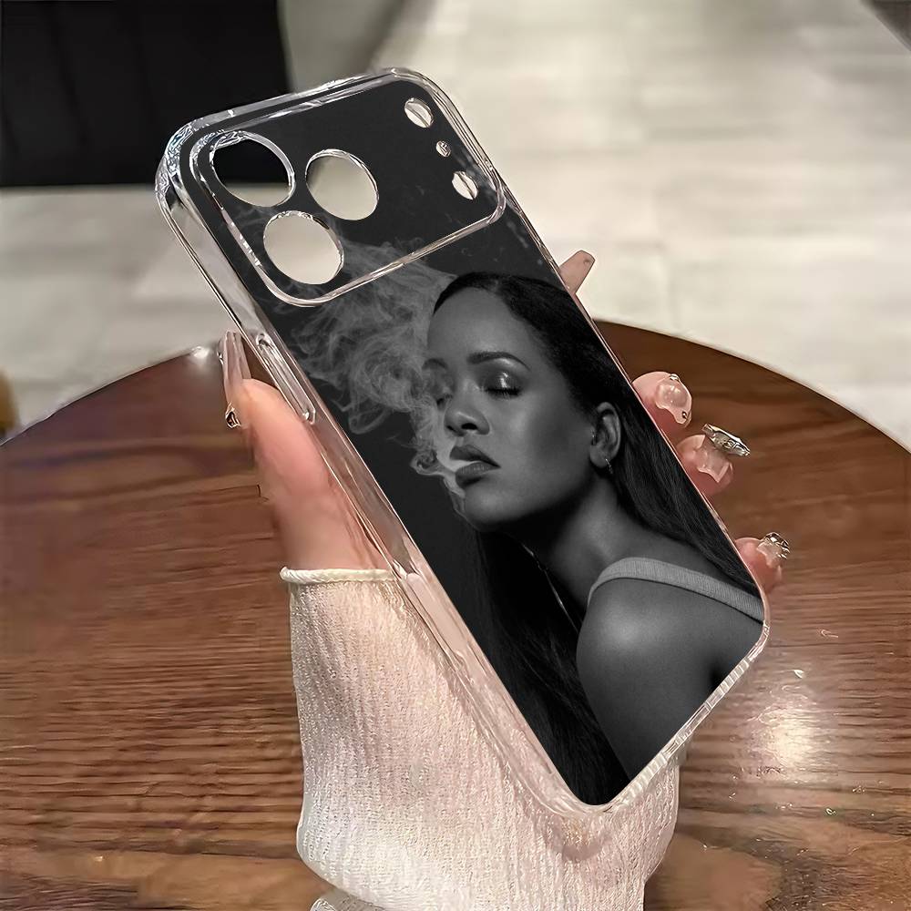 Singer R-Rihanna Phone Case For iPhone 17 16 15 14 13 12 11 Mini Pro Max Plus Transparent Cover