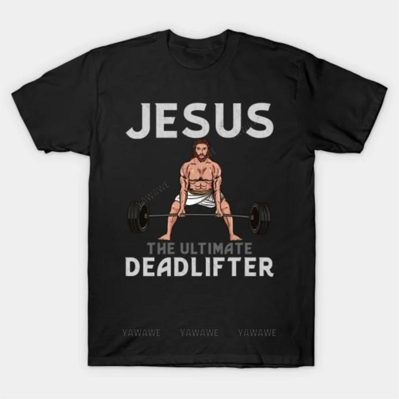

Новое поступление мужская хлопковая футболка с коротким рукавом бренда Jesus The Ultimate Deadlifter унисекс футболка с круглым вырезом модная футболка S