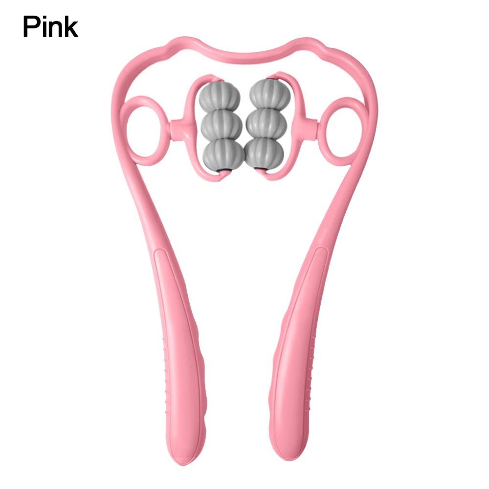 

Roller Tool Cervical Spine Massager Relax Your Neck for Pain Relief Deep Tissue Neckbud Massage Roller Neck Waist Legs Feet рожевий