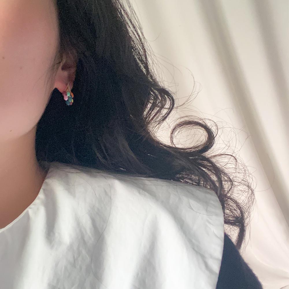 Macaron Color Balloon Drip Oil Earrings - High-End Fashion Silver Needle Earrings for Women
