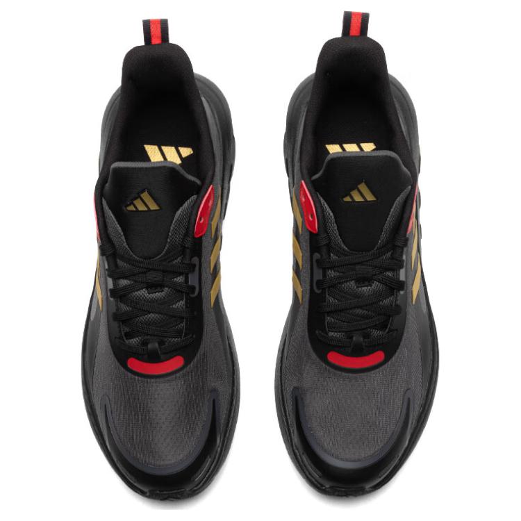 Adidas Round Toe Lace-Up Durable Breathable Low-Top Casual Running Shoes Unisex Sneakers Black Yellow IH6024