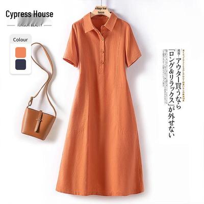 Cypress Hall 2026 Spring Summer Women's A-Line Lapel Shirt Dress
