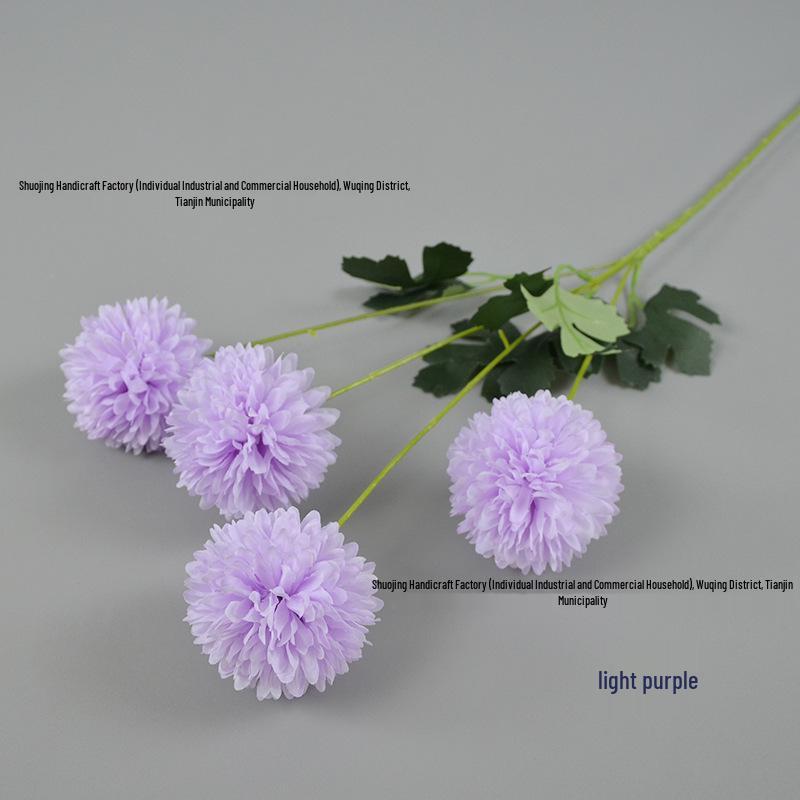 4-Head Artificial Chrysanthemum Stem for Wedding and Indoor Decoration