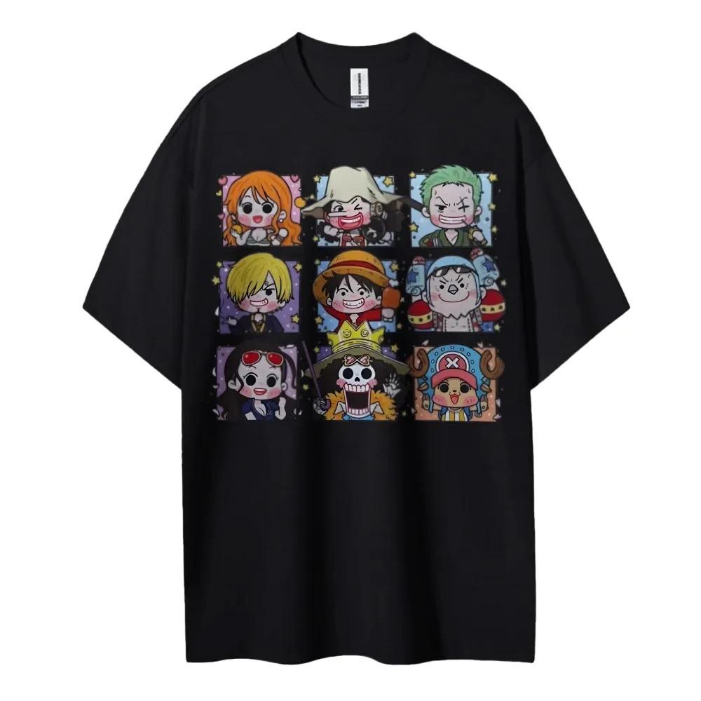 

One Piece Crew Neck Tshirt Soft Breathable Stretchy Cotton Casual Sports Short Sleeve Tops 4XL