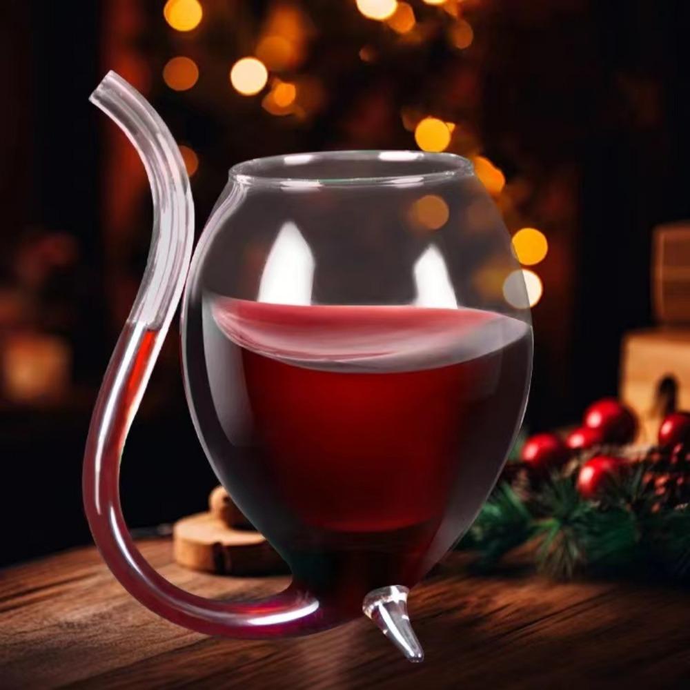 Hot Selling Wine Glass Cup Cocktail Glass Cup with Straw For Drinks Beer Clear Wine Glasses Drinkware Bar Tool Gift