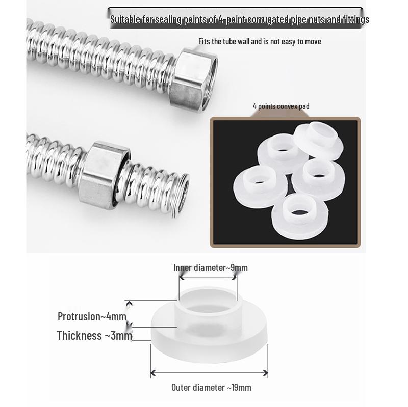 Guarnizione in Silicone per Rubinetto e Tubo Doccia con Anello di Tenuta Impermeabile