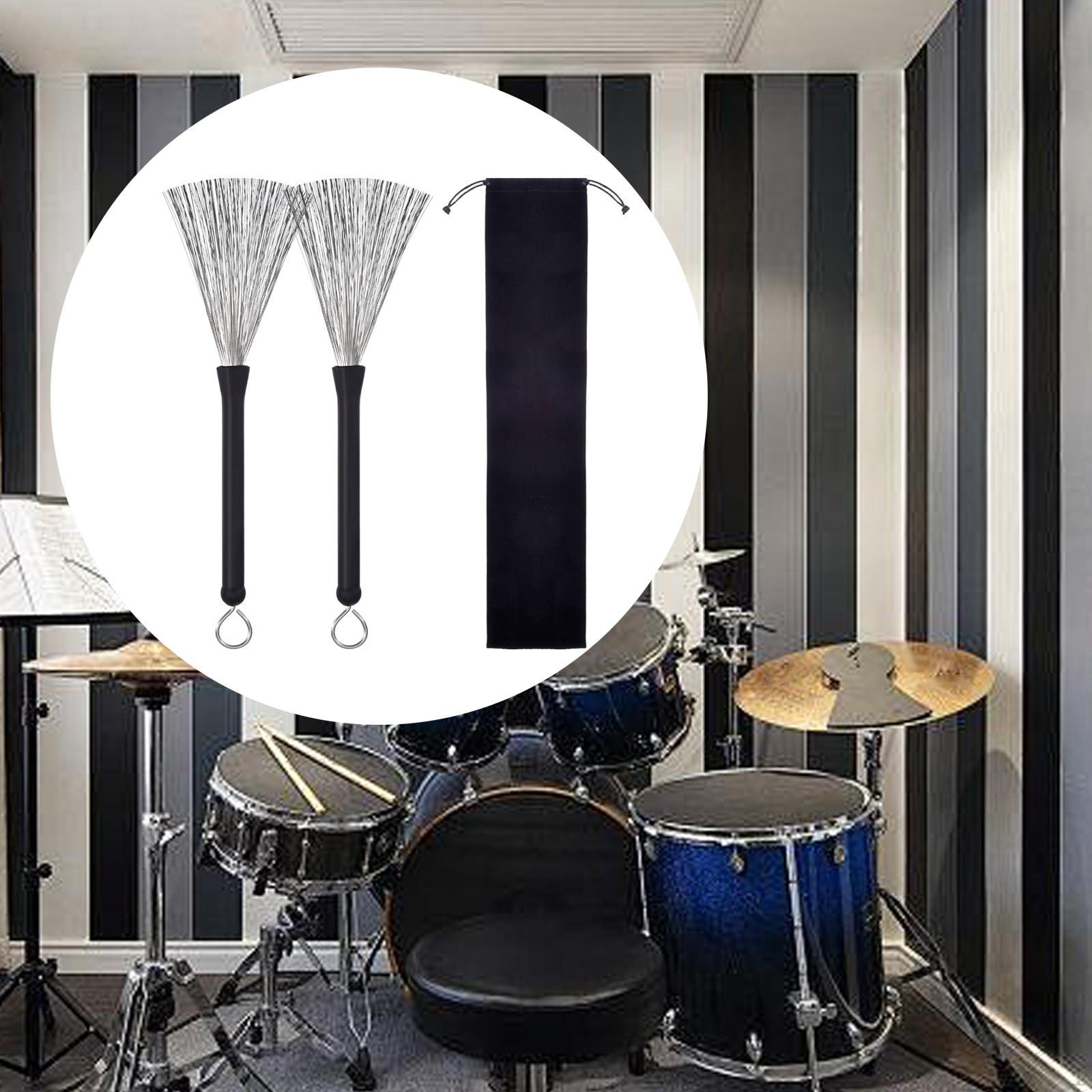 

2 шт., выдвижные проволочные щетки, прочные барабанные профессиональные аксессуары для ударных инструментов