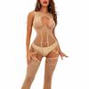 Hot Sexy Leopard Fishnet Bodysuit Women Sexy Lingerie Porn Roleplay Outfits Full Bodystockings Lace Underwear Fashion Jumpsuit