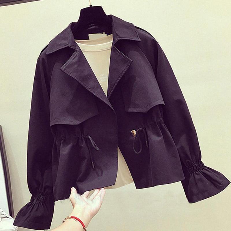 

Женская ветровка, пальто с отложным воротником, верхняя одежда, пальто, однотонный Тренч, тонкие топы, пальто S