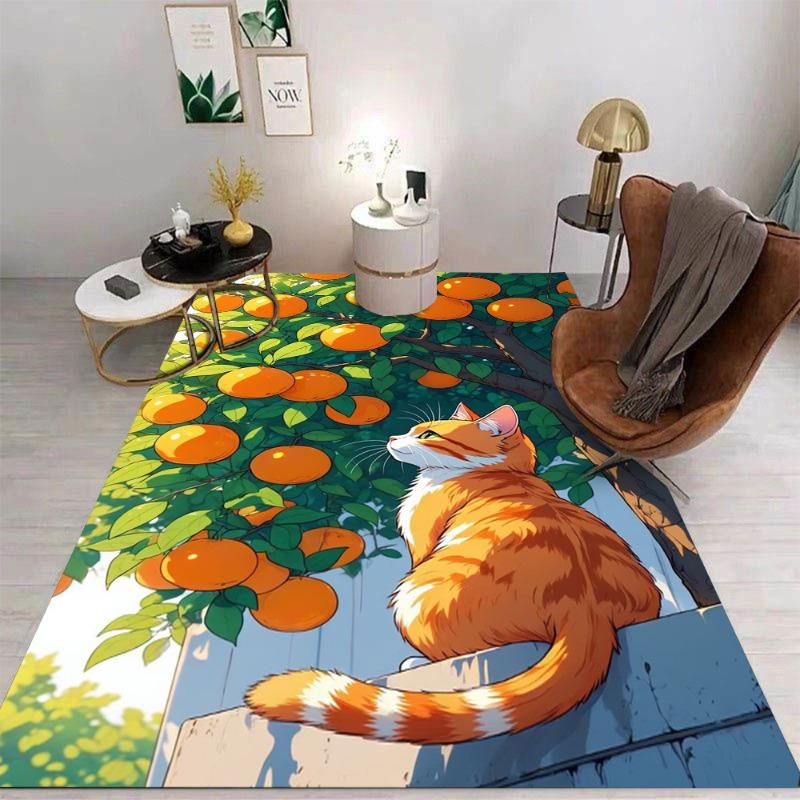 Cute Kawaii Cat Kitten Carpet Cartoon Living Room Bedroom Kitchen Sofa Entrance Rug Non-slip Washable Home Beautiful Decor Mat