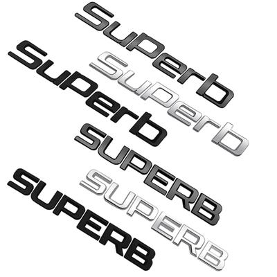 Car Emblem Metal Badge Logo Body Decals Sticker For Superb Glossy Black Matte Black Auto Accessories
