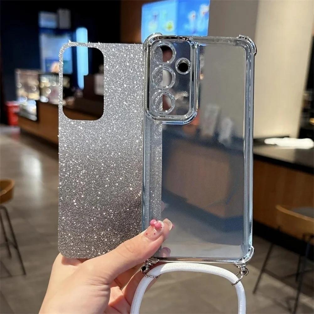 Luxury Plating Shockproof Case For Huawei Nova 14 13 Pro 12 12S 12i 11 10 9 8 7 6 5 Pro SE Crossbody Lanyard Glitter Soft Cover