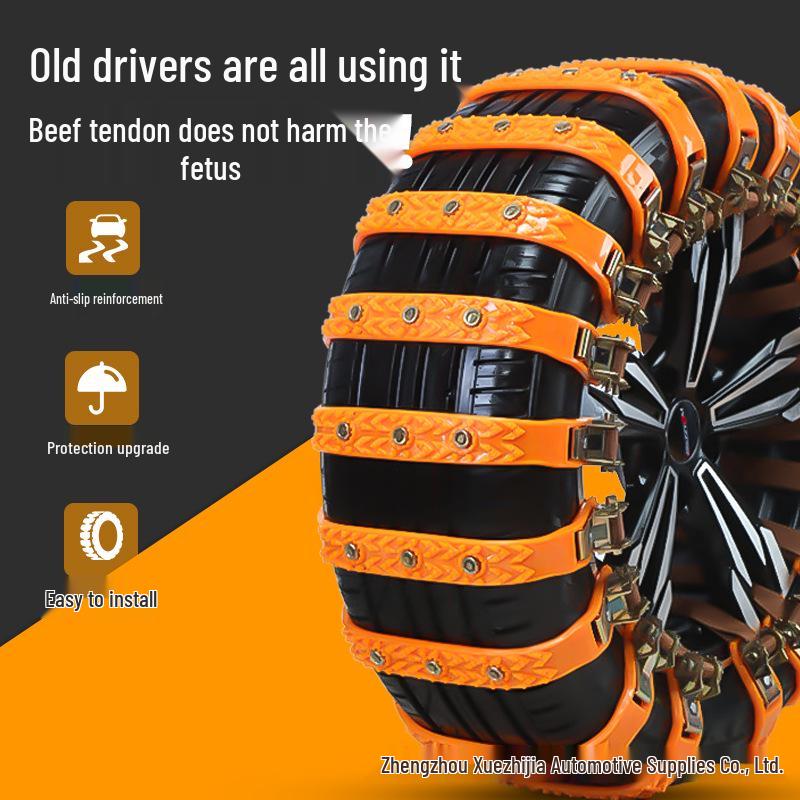 Universal Anti-Skid Snow Chains for Cars, Vans, Sedans, and SUVs