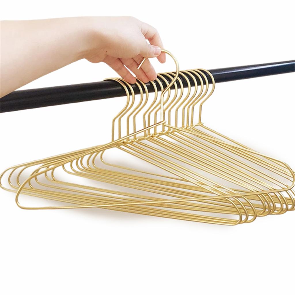 10pcs Silver/Gold Hanger For Clothes Aluminum Alloy Durable Clothes Hanger For Coats Skirts Pants Dress