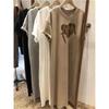 Women's Summer T-Shirt-Style Midi Dress: Loose-Fit, Plus Size, Casual, Knee-Length