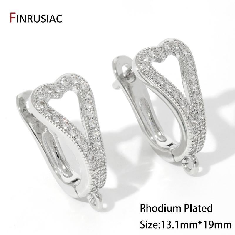 18K Gold Plated Zircon Shvenzy Earrings Making Supplies,Brass DIY Creative Basic Earwire Stitches Earring Hooks Accessories