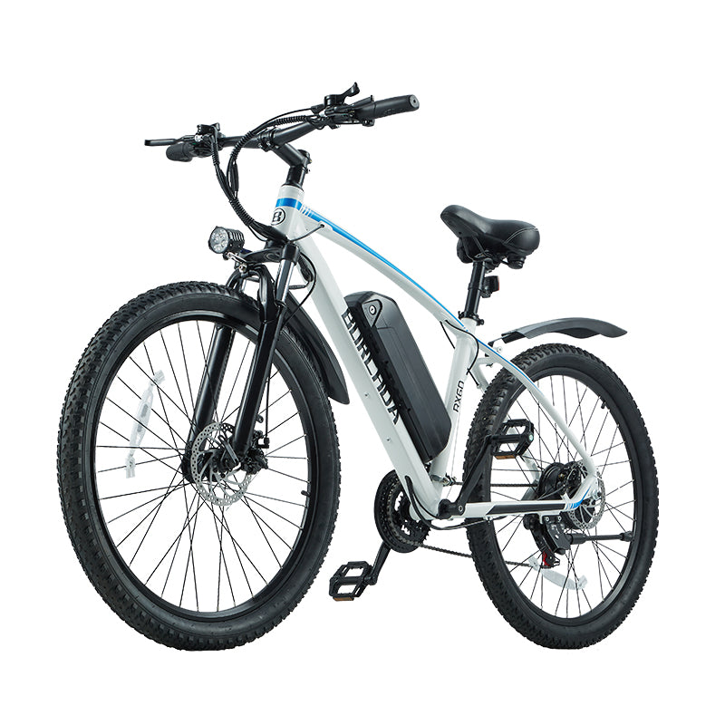 Burchda RX60 Upgrade Electric Mountain Bike 500W, 27.5"x2.8" Tires, 48V 15Ah, Shimano 21-Speed, 40KM/H, Dual Disc Brakes, LCD Display