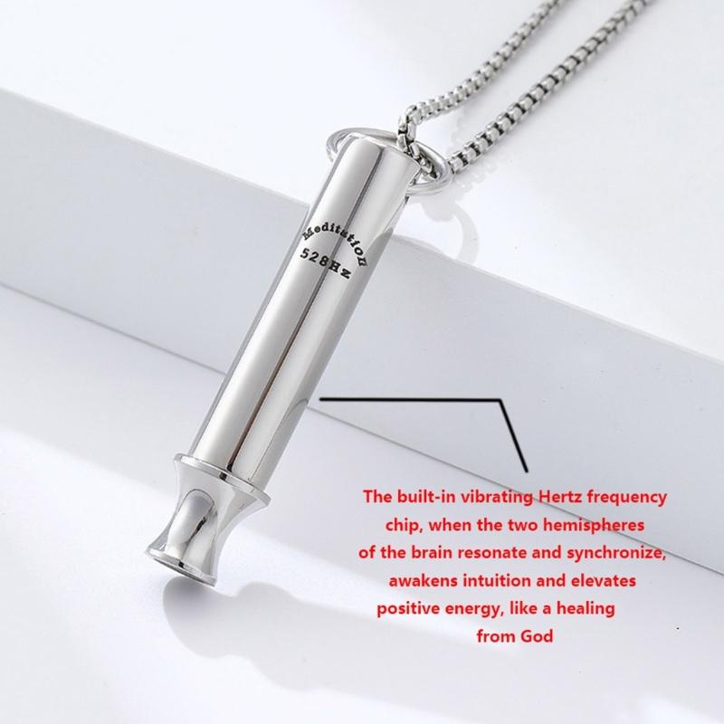 528 Hz Low Frequency Sound Meditation Breathing Stress Relief Necklace Sturdy Stainless Steel Adjustable Length