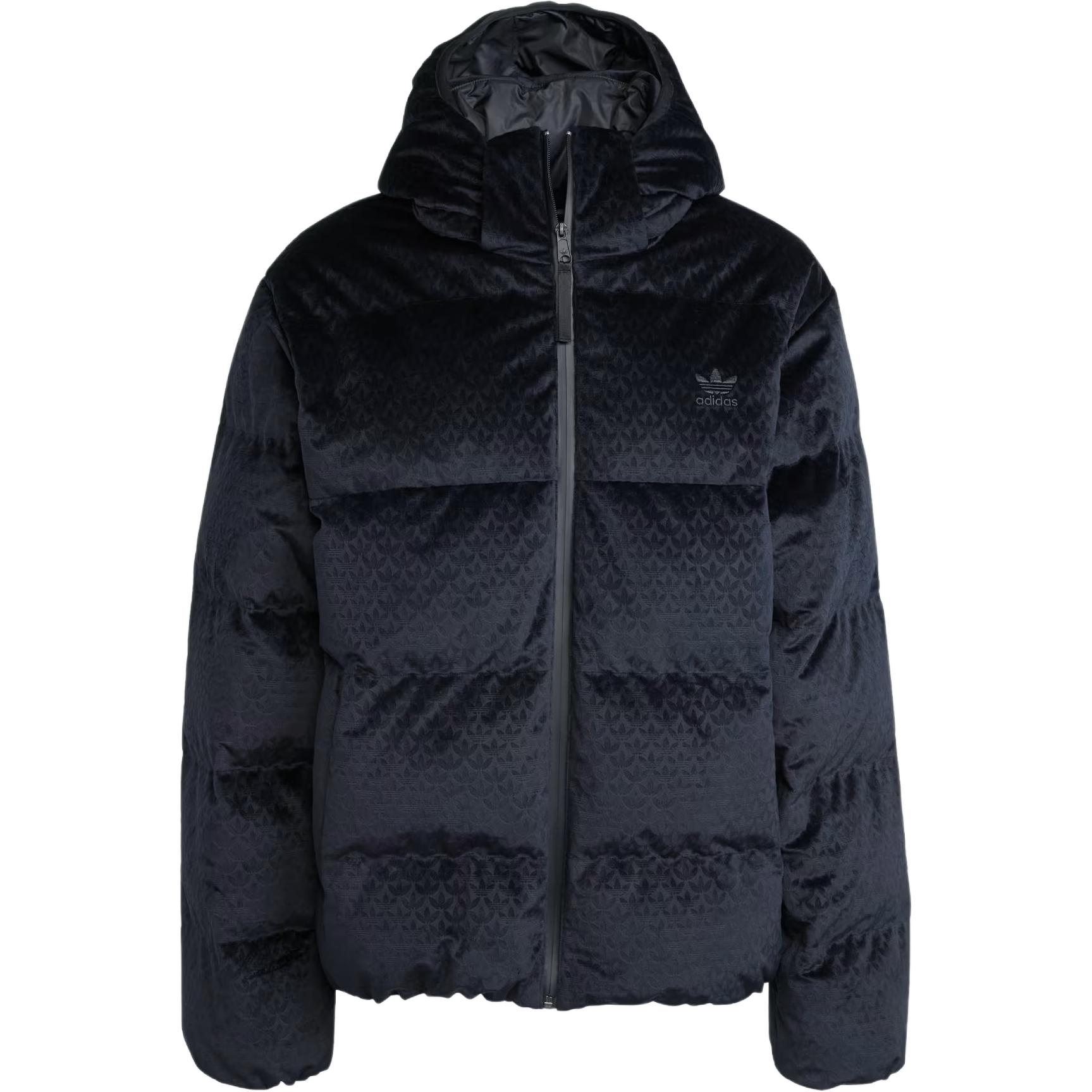 

Adidas Originals Down Regent FW24 Monogram Jacket Comfortable Warm Hooded Down Coat Men Jacket Black IW3442 M