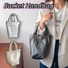 Elegant Bucket Bag Large Capacity Women's Tote Bags Ins Soft Leather Handbag  Outdoor