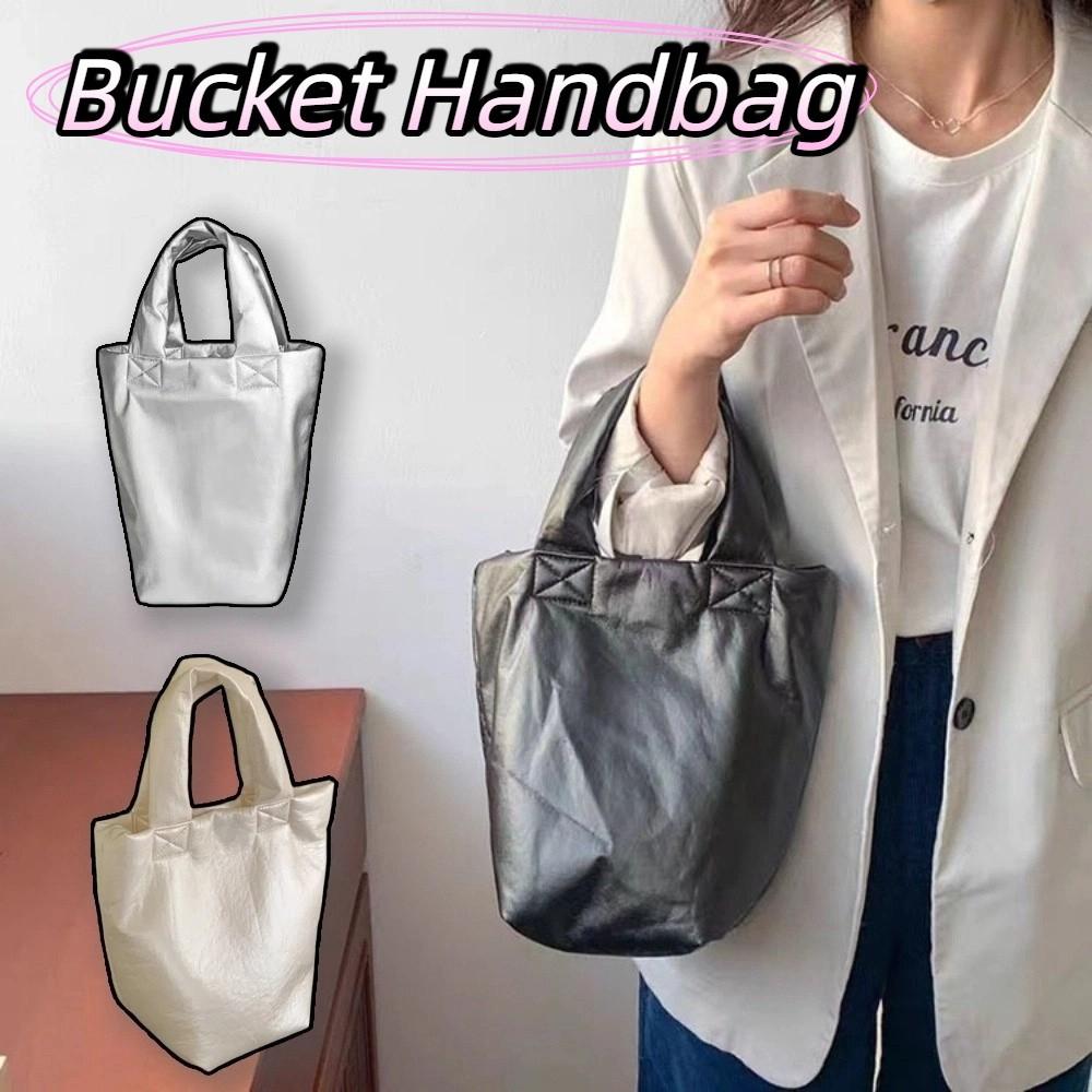 Elegant Bucket Bag Large Capacity Women's Tote Bags Ins Soft Leather Handbag Outdoor