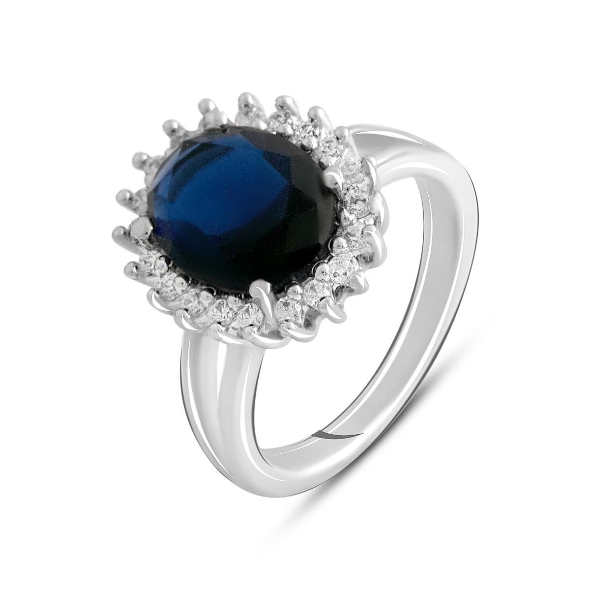 

Срібна каблучка з сапфіром nano 2.374ct (2120636) 17 синій