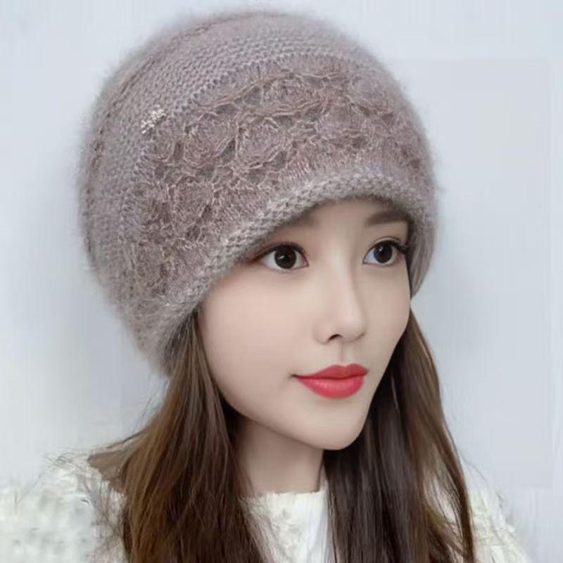 

Soft Woolen Hat With Rounded Top No Brim For Womens Cold Weather Protection Oatmeal