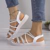 Fashion 2025 Fashion Elastic Band Women's Sandals New Crystal Casual Summer Open Toe Plus Size Best Seller Comfortable Flat Sandals