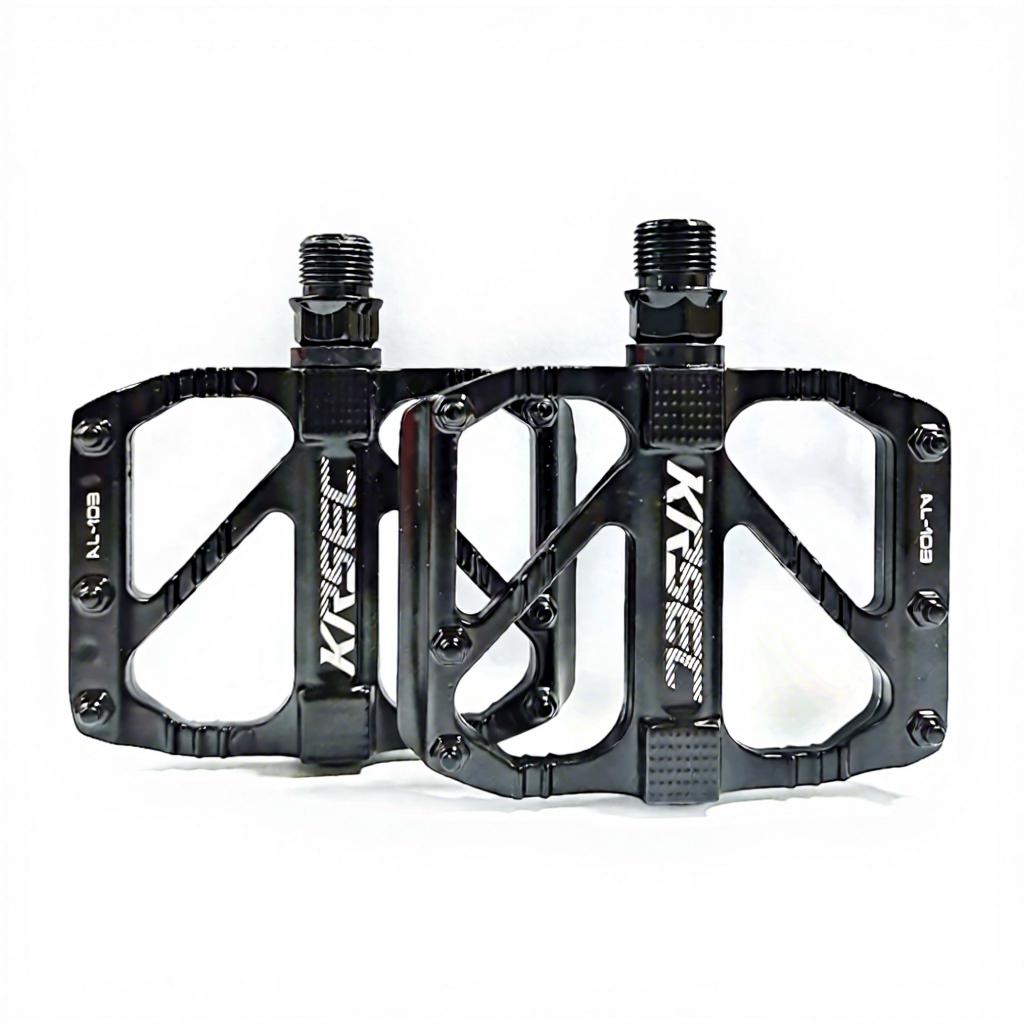 KRSEC Quick Release 3-Bearing Non-Slip Spindle Ultralight Aluminum Alloy Bicycle Pedals for BMX Road & Mountain Bikes double du