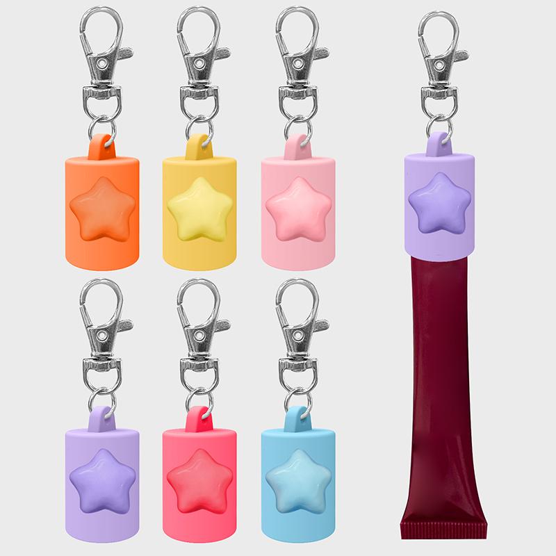 1 Stück Silikon Lipgloss Schlüsselanhänger Kappen für Frauen Reise Bequem Schönheitsprodukt Zubehör Reise Make-up Werkzeug Zubehör