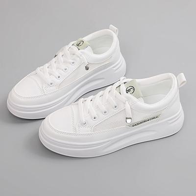 Erhöhende kleine weiße Schuhe Damen Sommer neue Studentinnen Schuhe täglich vielseitig kombinierbare Board-Schuhe dicksohlige Freizeitschuhe