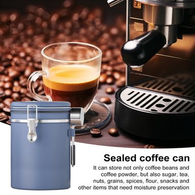 1800ML Stainless Steel Coffee Canister Airtight Container with Date Tracker Measuring Spoon Freshness Lock Kitchen Food Storage Jar for Beans