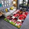 Soccer Star Area Rug, Bruno Fernandes Manchester United 8 Red Old Trafford Print, Football Fan Decor, Non-Slip Carpet