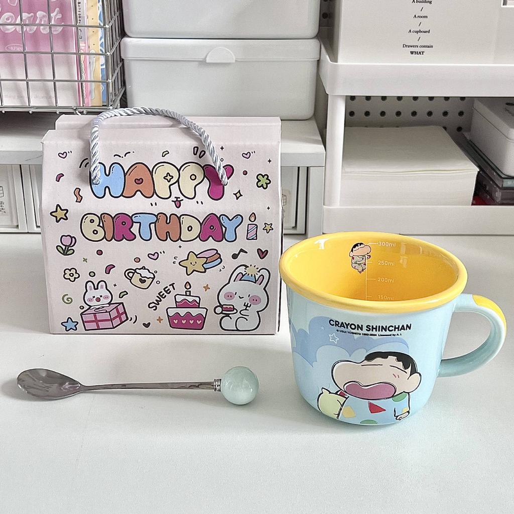 Birthday gifts for girls, girlfriends, souvenirs, cute children's crayons, Shin-chan mugs, practical gift gift boxes