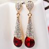 Women Waterdrop Chandelier Rhinestone Full Zircon Earrings Ear Stud Ear-clip