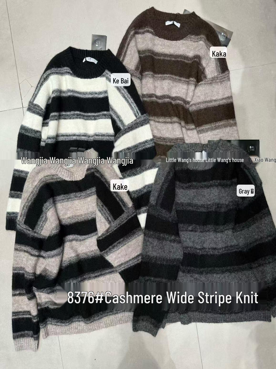 

Xiao Wang s 8376 Winter Plus Size Casual Striped Knit Sweater One Size чёрный/белый