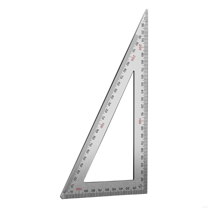   Stainless Steel Carpenter Square Double Side Scale Triangular Ruler for Precise Layouts in Woodworking