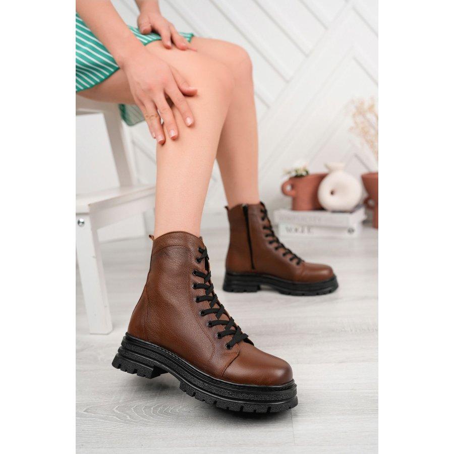 Women's Genuine Leather Thick Soled Casual  Boots