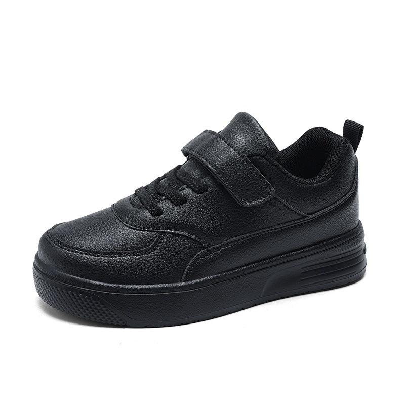 Children's White Leather Skate Shoes, Wear-Resistant, for Ages 6-12, Casual Sports Style for Boys (2024)