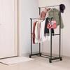 Movable Coat Rack Double Clothes Shelf Simple Rod Clothes Floor-Standing Bedroom Telescopic Floor Hangers Storage Coat Rack