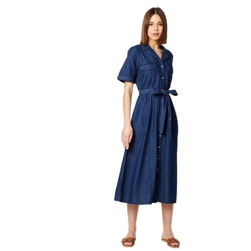 Rochie midi Dorothy Perkins din denim cu nasturi pentru femei