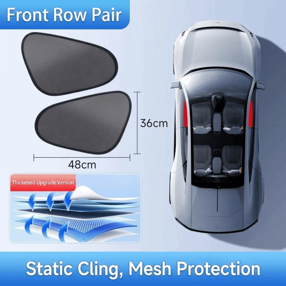 2PCS Breathable Mesh Car Side Window Sun Shade Window Mesh Sun Shade Front Side Windows