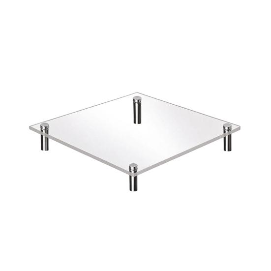 Modern Tabletop Show Case Acrylic Cake Stand, Multi-Tier Food Display Clear Cupcake Holder, Sturdy Handcrafted Item Shelf Adjustable Metal Support for