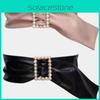 Elegant Pearl Buckle Wide Pu Waist Belt For Women Perfect For Dresses And Sweaters
