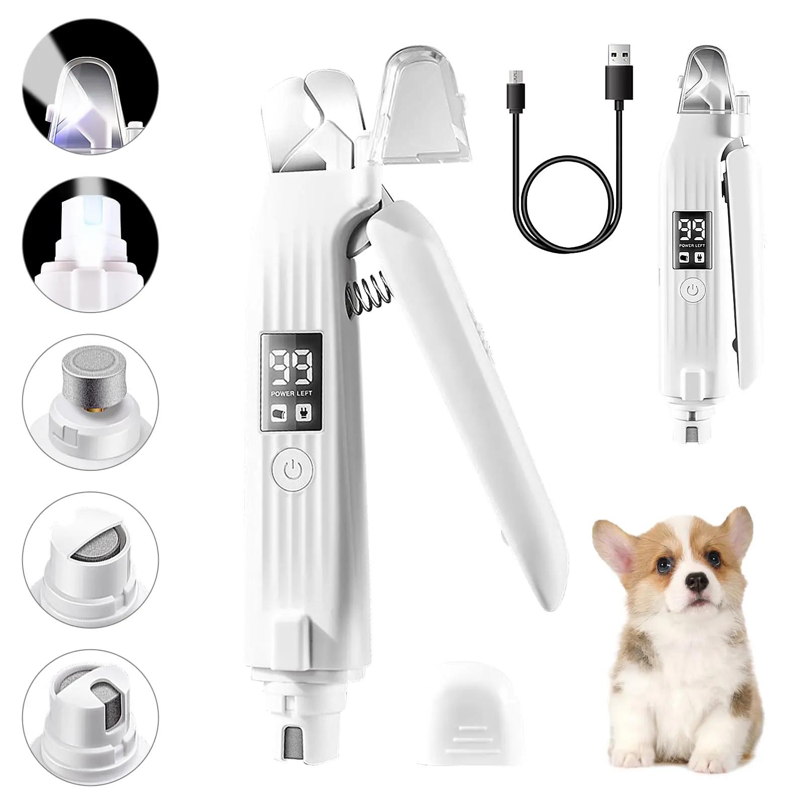 

Pet Nail Clipper with LED Light USB Rechargeable Electric Nail Clipper with Display Nail Grinder Prevent Injury Low Noise белый