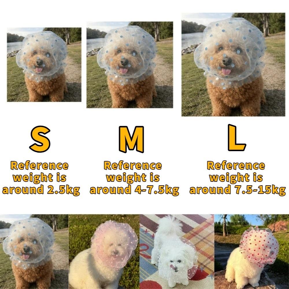 Mesh Pet Anti-Mosquito Headgear Breathable Adjustable Dog Anti Licking Headgear Love/Wave Point Pattern Dog Protective Mask