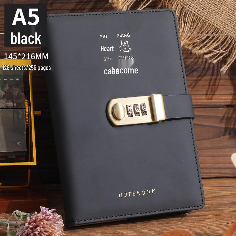 Minimalist Lock Diary & Notebook with Invisible Combination Closure for Students & Professionals